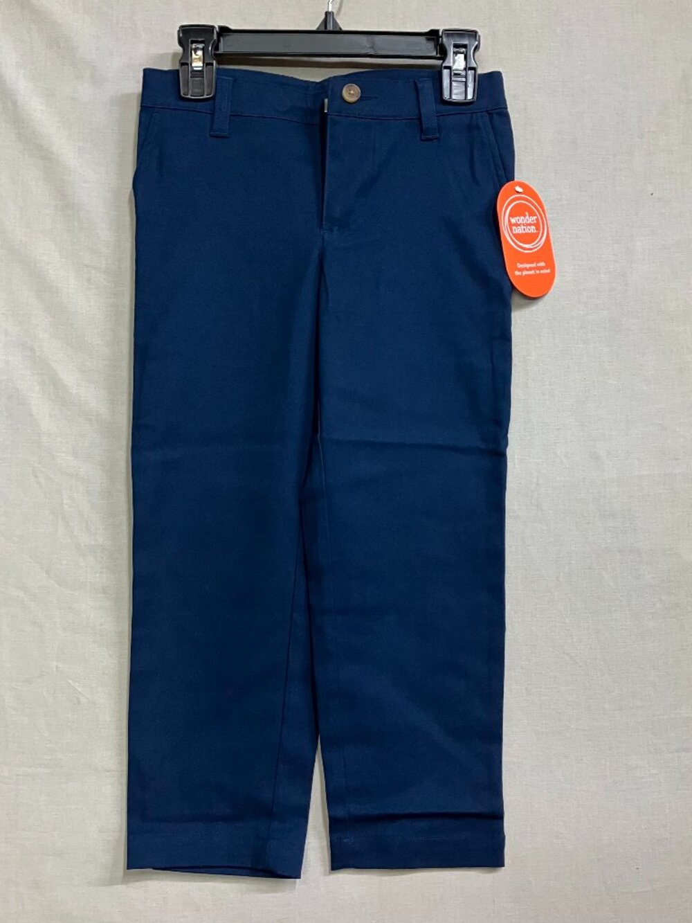 Wonder Nation School Uniform Pull On Pants Girl's Size 5 Blue Cove Flat Front
